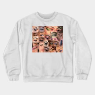 eye makeup aesthetic collage Crewneck Sweatshirt